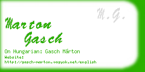 marton gasch business card